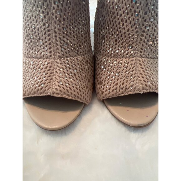 Aldo Sequin Peep-Toe Stiletto Booties –‎ Rose Gold/Tan – Size 9 - Picture 9 of 10